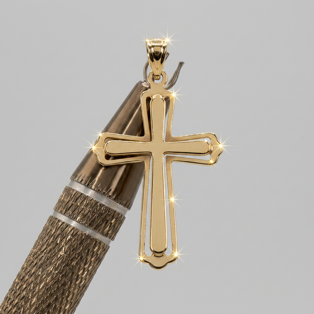 14KT Yellow Gold Cross Pendant – R801