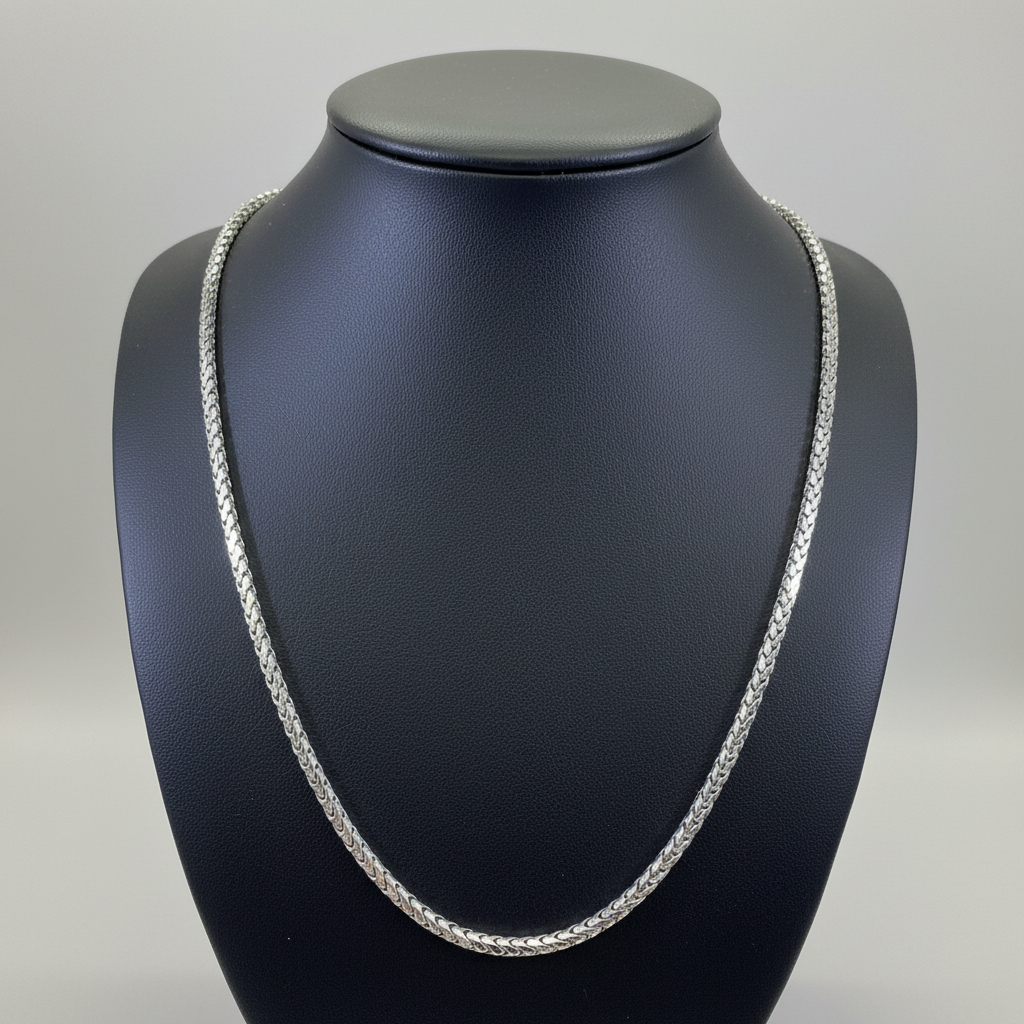 10KT White Gold Franco Chain – 24” | 3.1mm