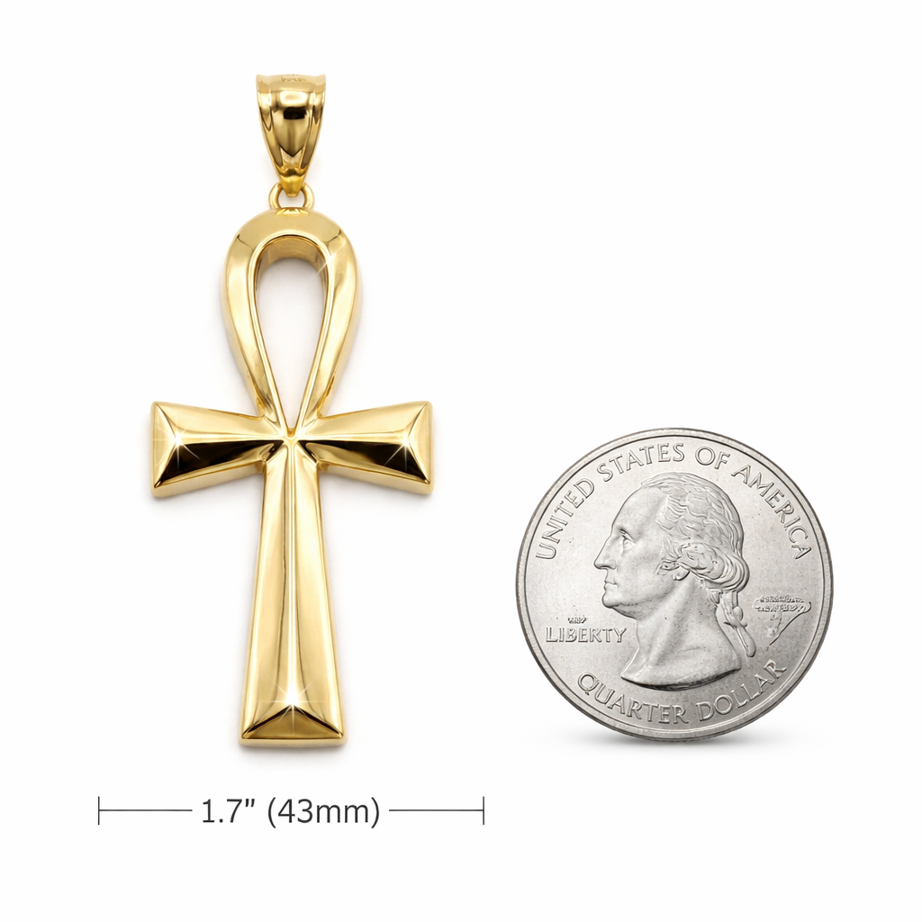 10KT ANKH PENDANT 1.7inch