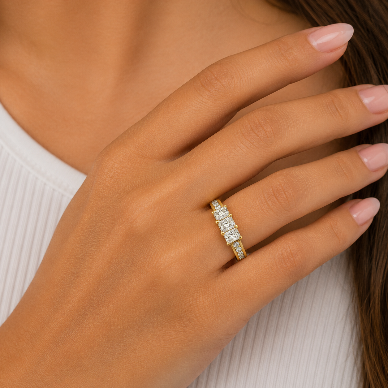 14K Yellow Gold Diamond Ring Size 9 – R1359