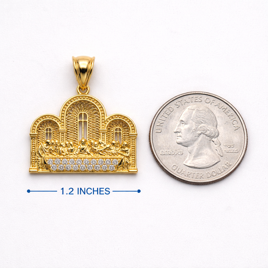 10KT CZ LAST SUPPER PENDANT