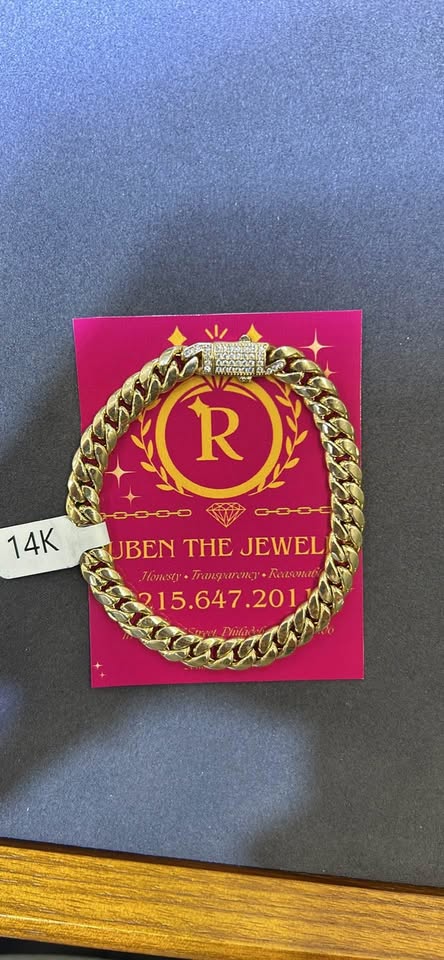14KT GOLD CUBAN (7.5mm) BRACELET