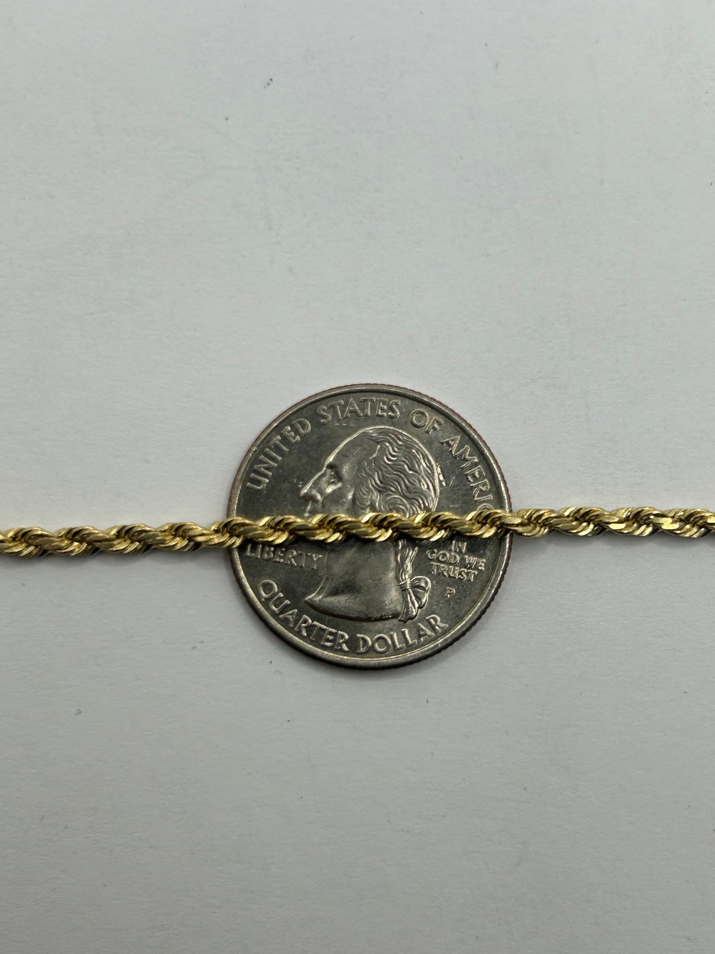14KT Yellow Solid Gold Rope Chain 2.3mm 20 Inches