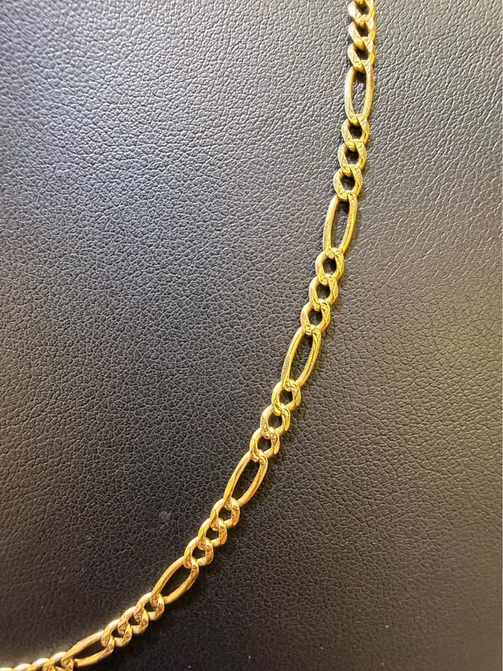 14K Yellow Gold Figaro Link Chain – 18" | 3mm | R1994
