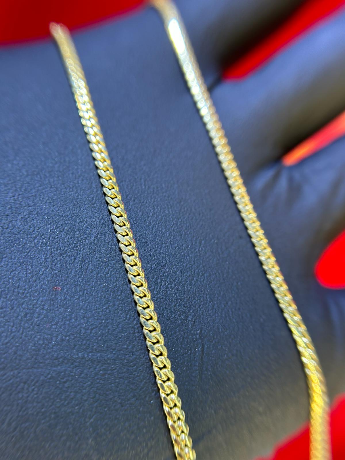 10K Gold Solid Cuban Chain 2.6mm