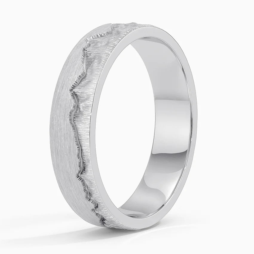 Mountain 5mm White Gold Ring
