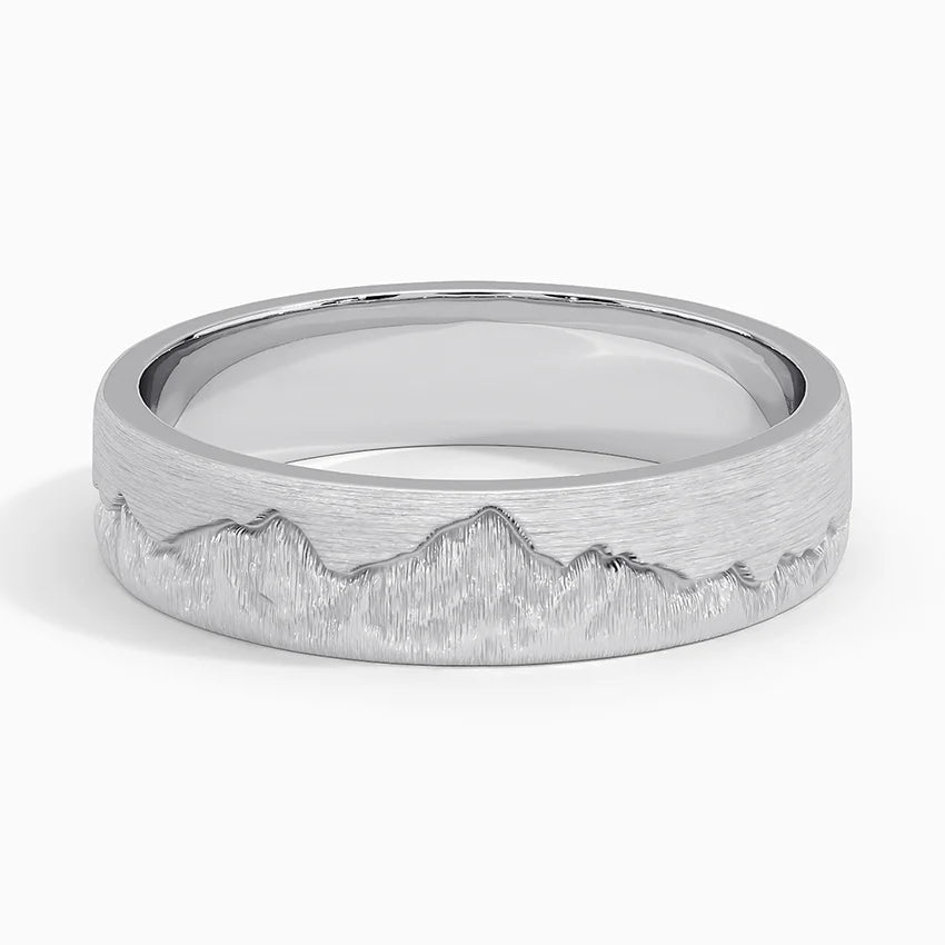 Mountain 5mm White Gold Ring