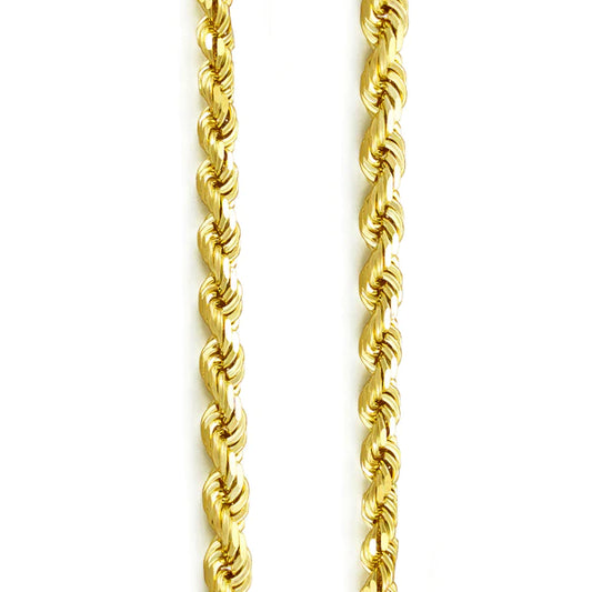 10Kt Gold Hallow Rope Chain 4mm