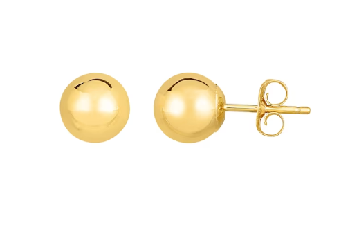 Polished Ball Stud Earrings in 14K Gold
