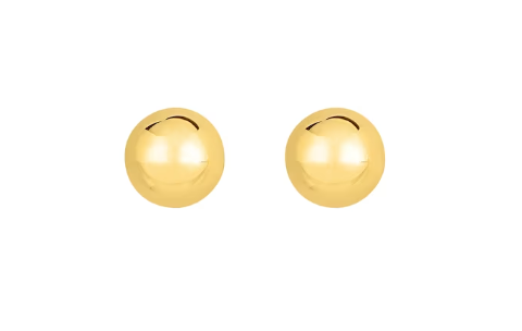 Polished Ball Stud Earrings in 14K Gold
