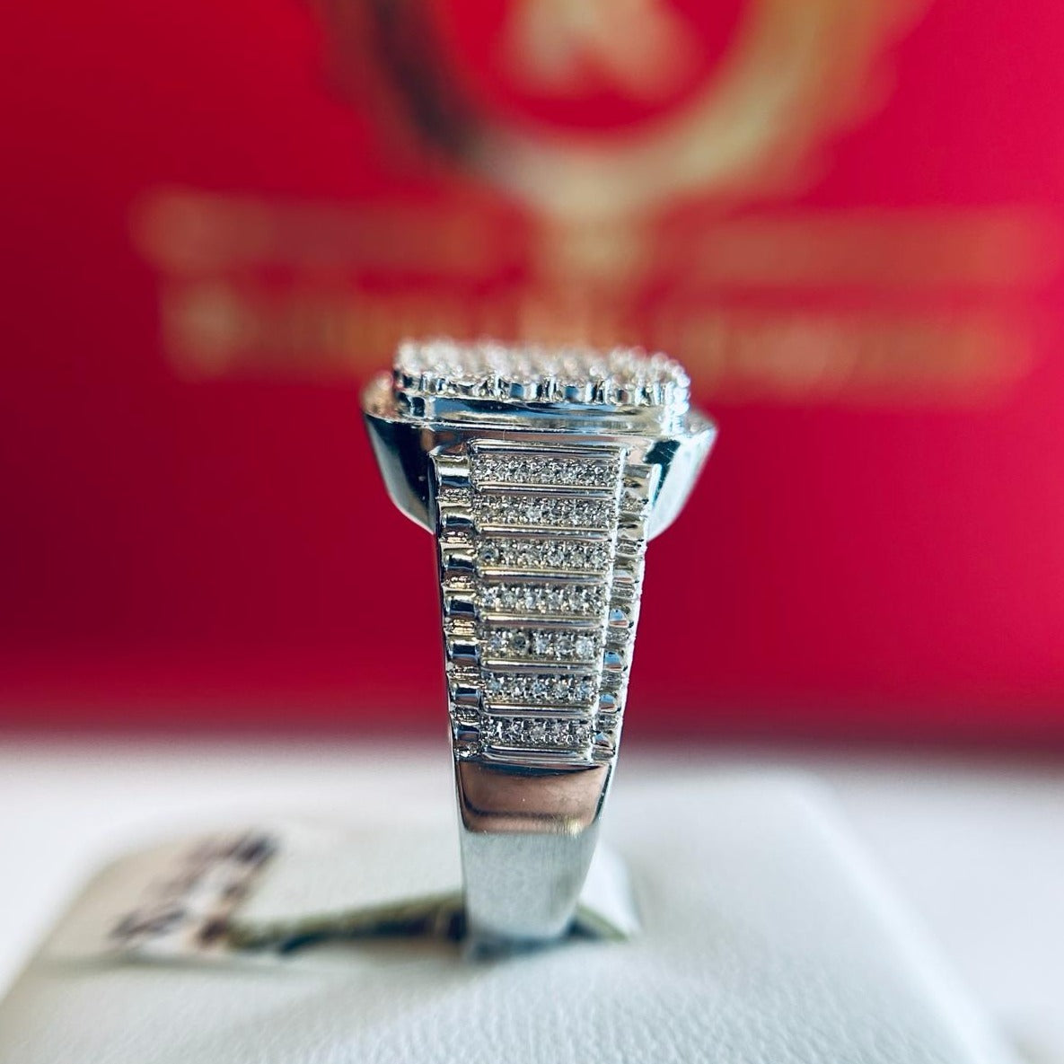 White Gold Diamond Signet 14Kt