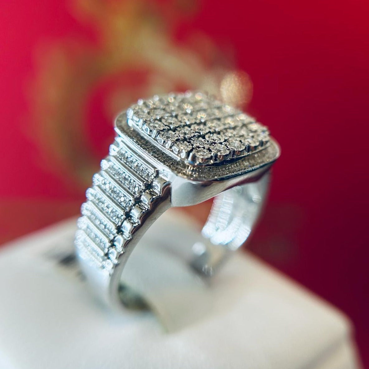 White Gold Diamond Signet 14Kt