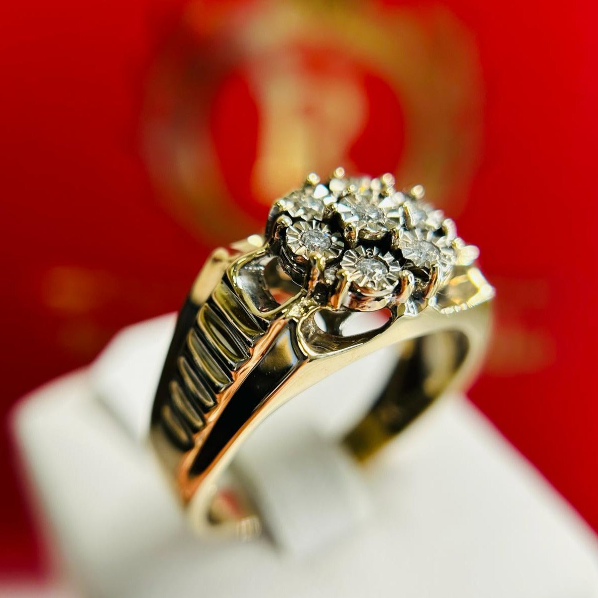 Watch Style Diamond Ring 10kt