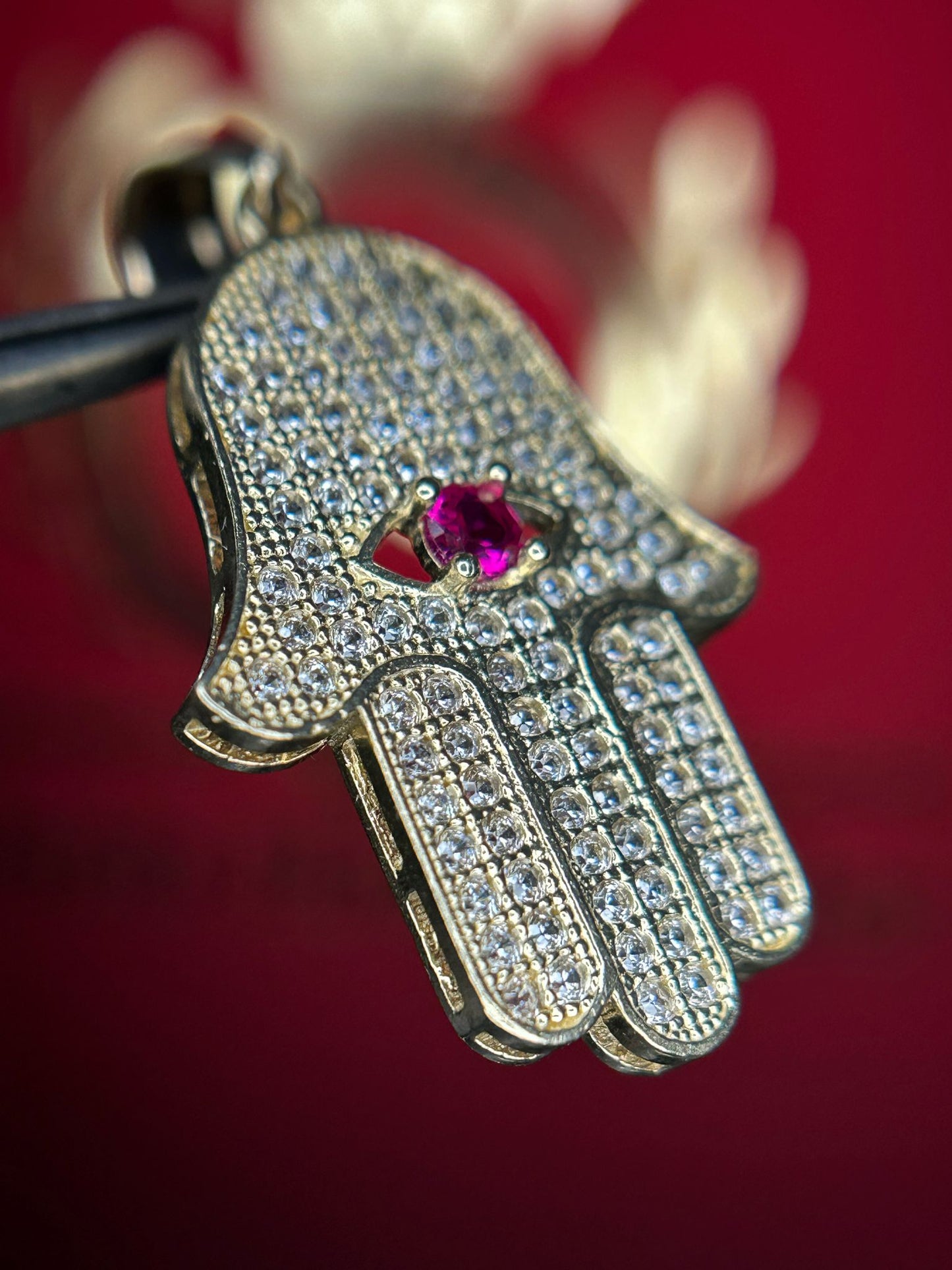 14Kt Gold Hamsa Pendent
