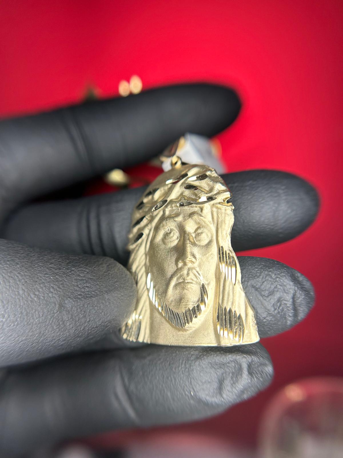 14Kt Gold Jesus Head Pendent