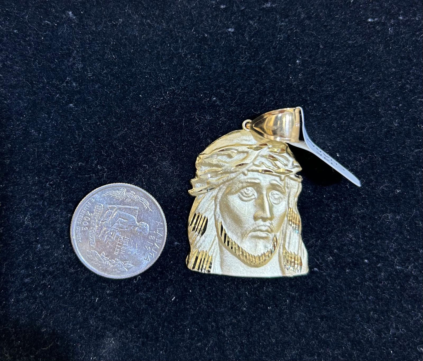 14Kt Gold Jesus Head Pendent
