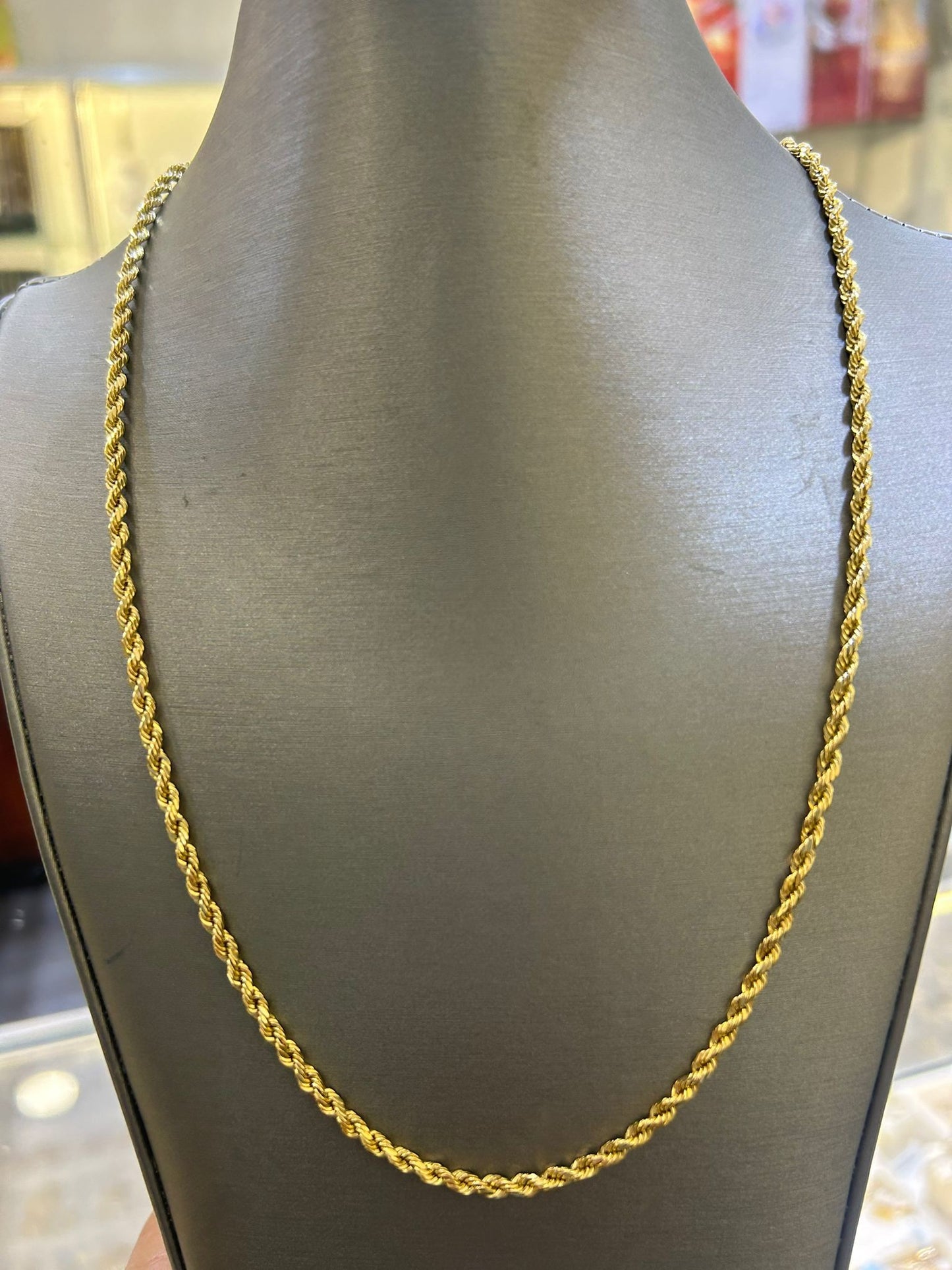 14Kt Hallow Rope chain 3mm 18inch