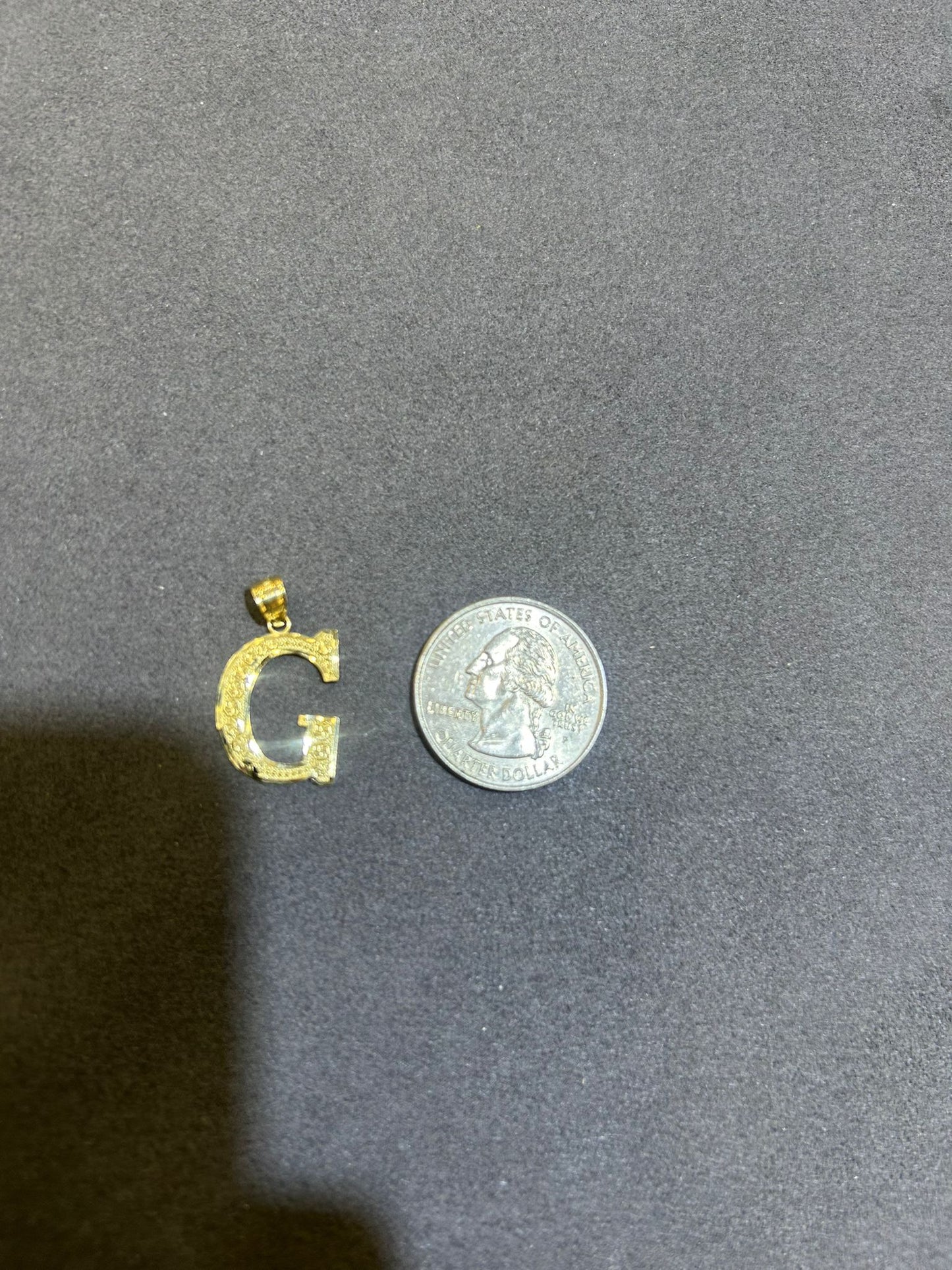 10k Yellow Gold Initial Letters A-Z Charm Pendant - 0.7 INCH