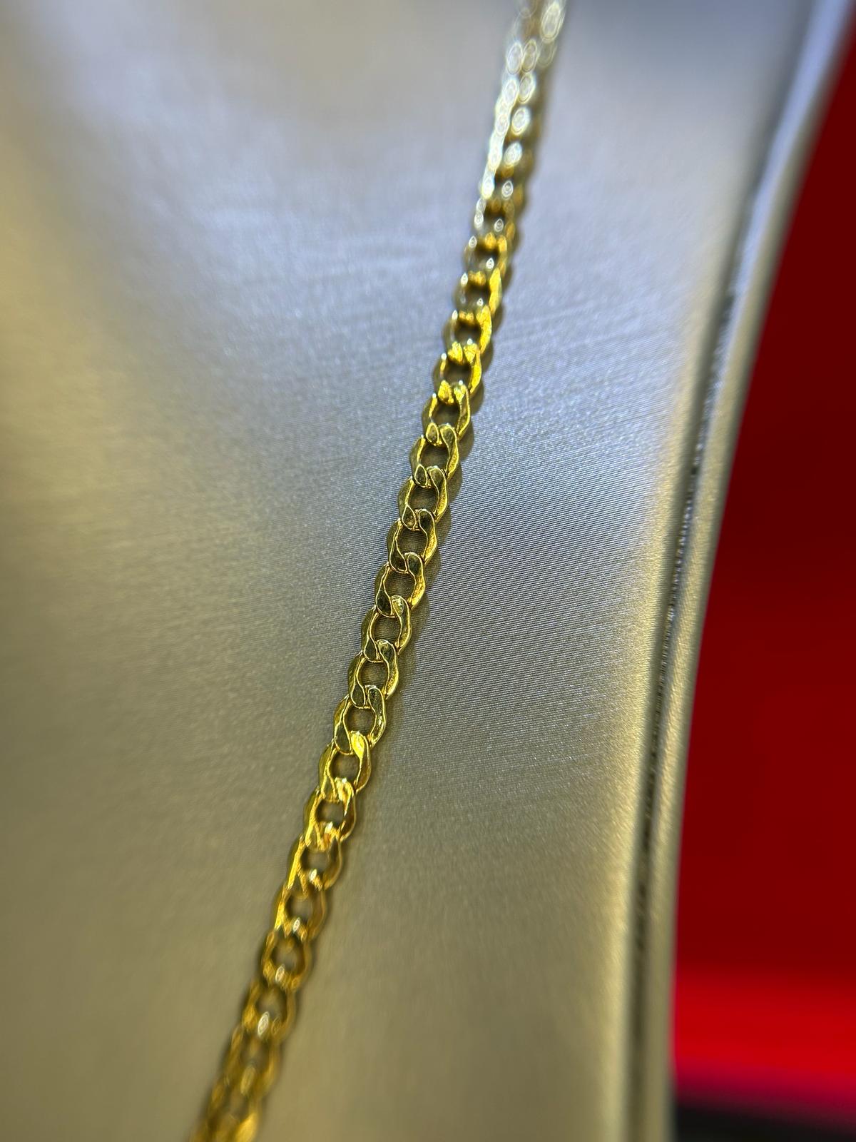 10KT Yellow Gold Hallow Curb Link Chain