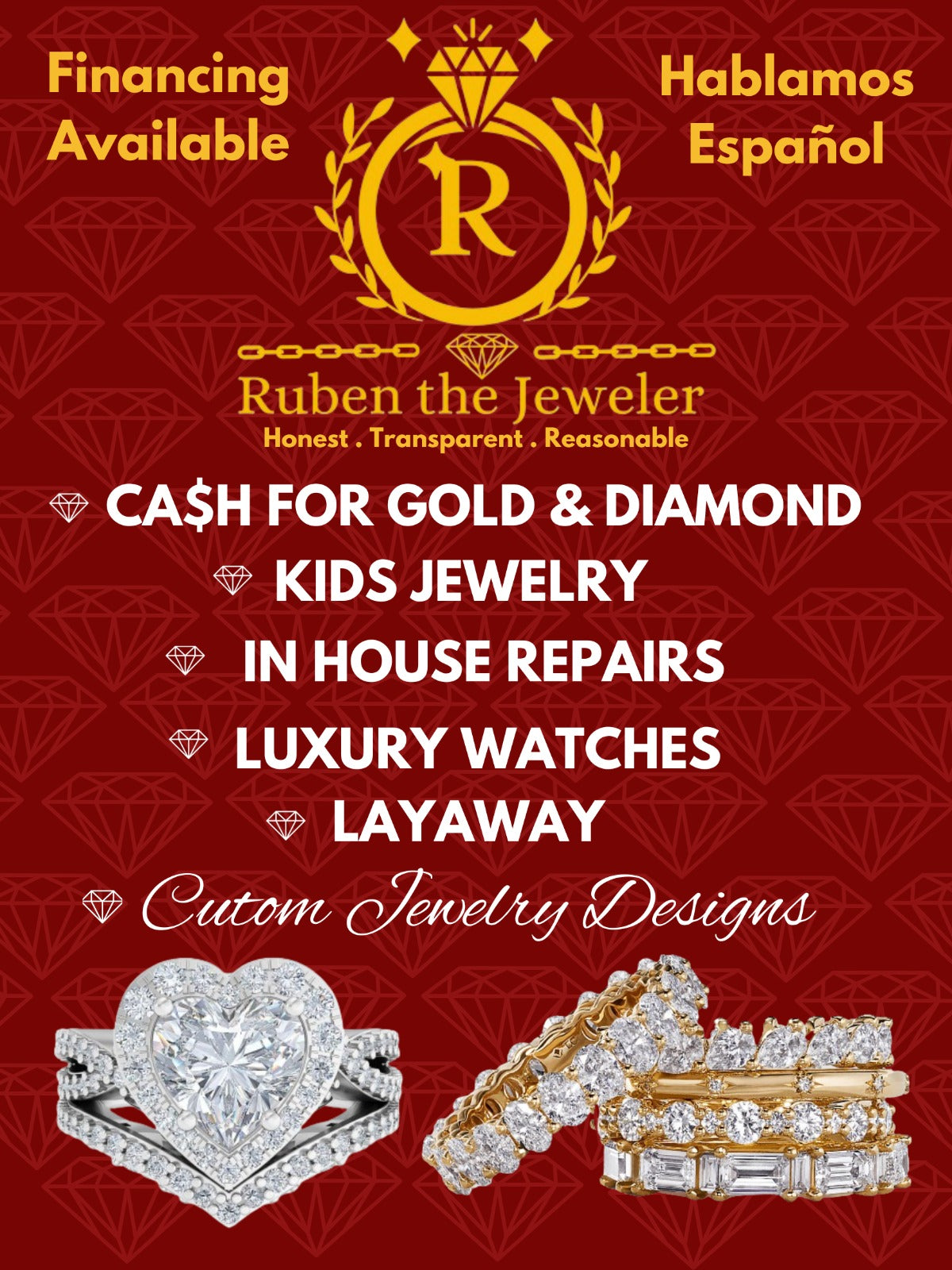 14kt Gold & Diamond Watch Style Signet ring