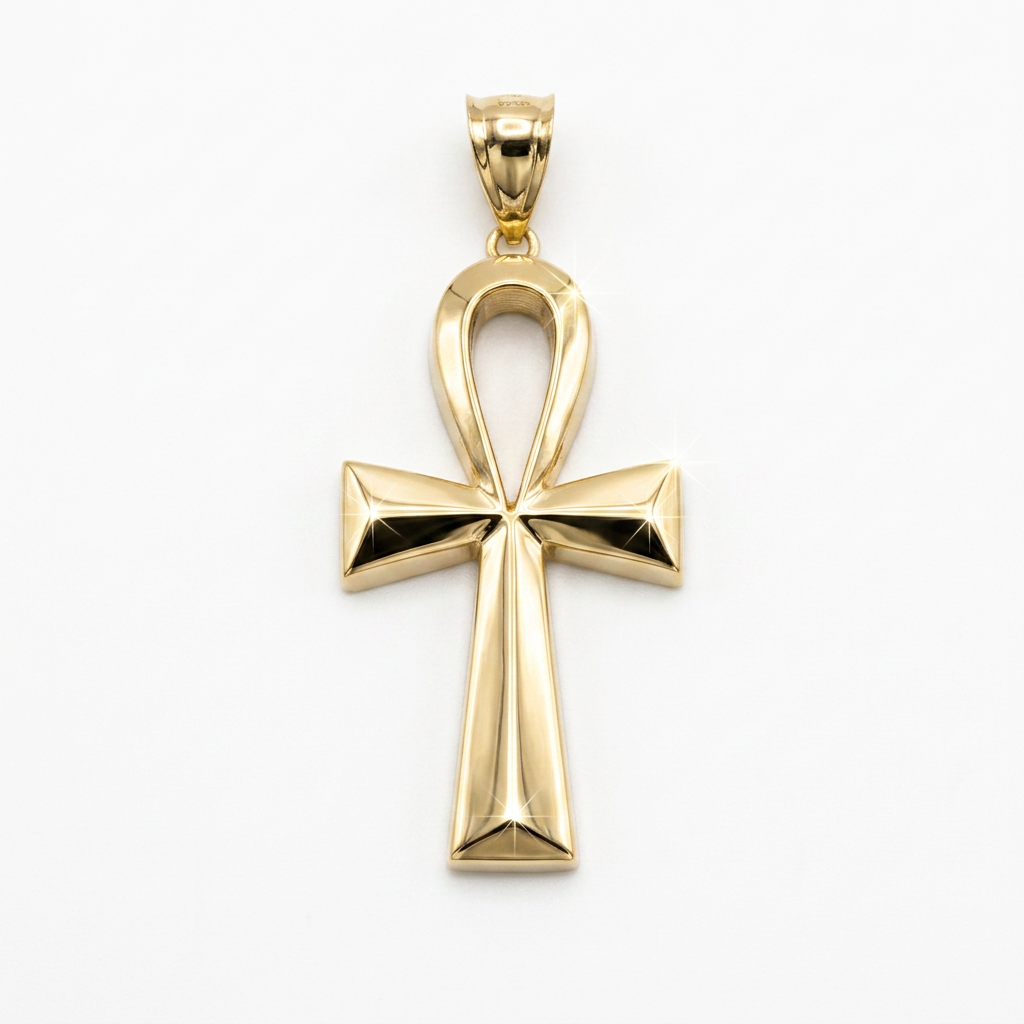 10KT ANKH PENDANT 1.7inch
