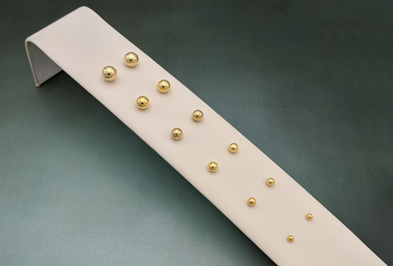 Polished Ball Stud Earrings in 14K Gold