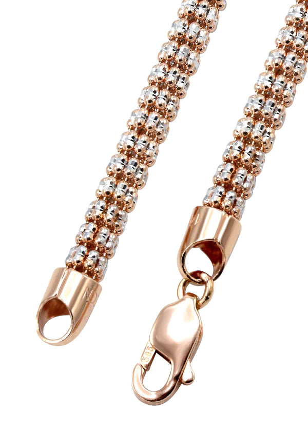 10KT ROSE GOLD ICE CHAIN
