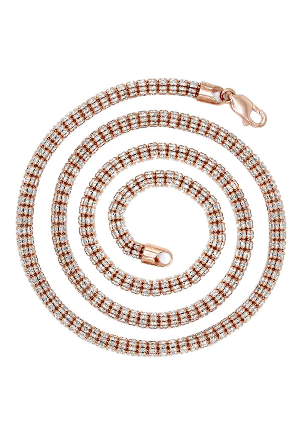 10KT ROSE GOLD ICE CHAIN