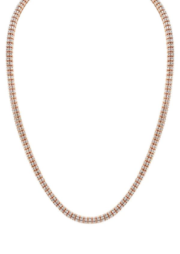 10KT ROSE GOLD ICE CHAIN