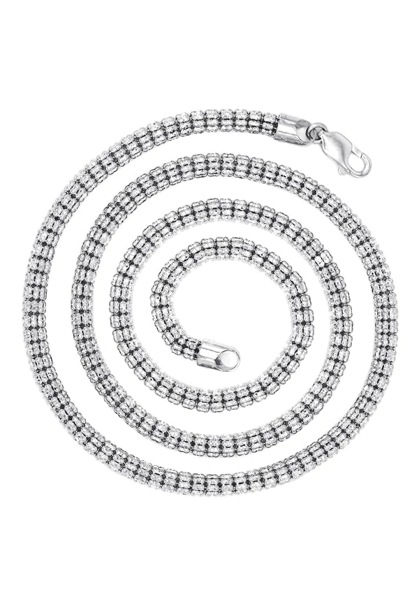 14KT WHITE GOLD ICE CHAIN