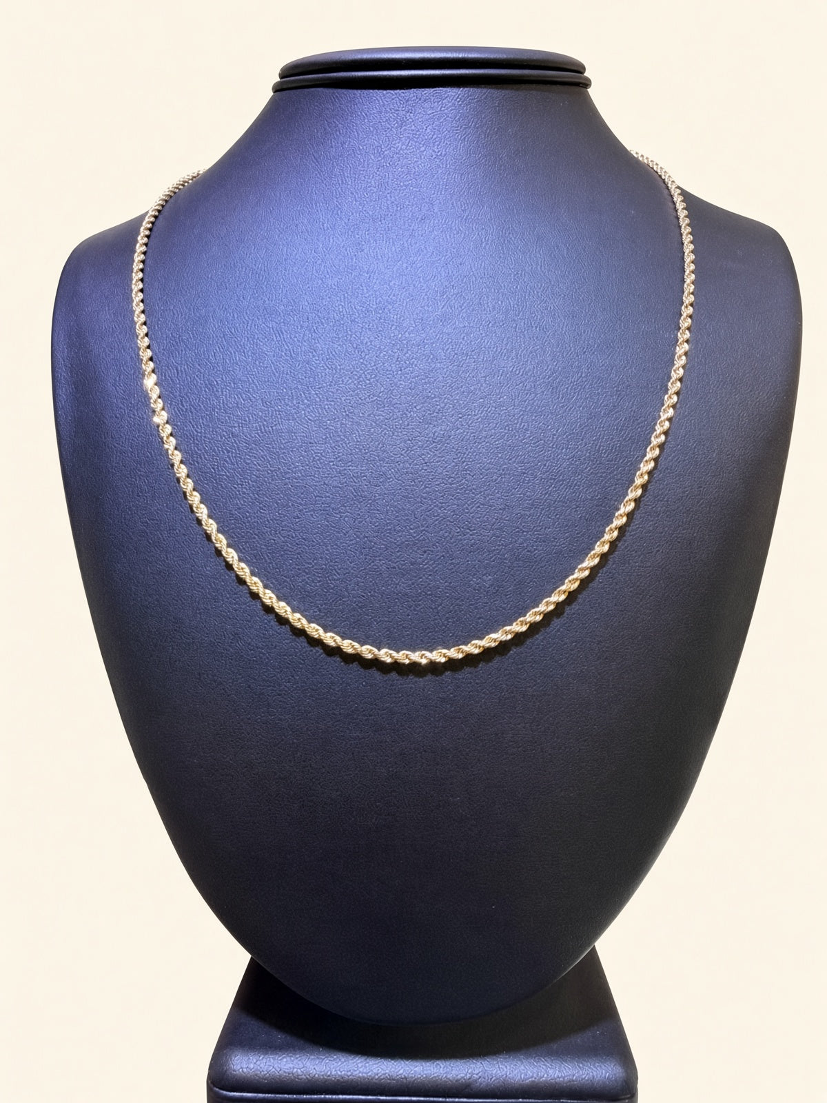14K Yellow Gold Solid Rope Chain – 20" | 2.4mm | R1661