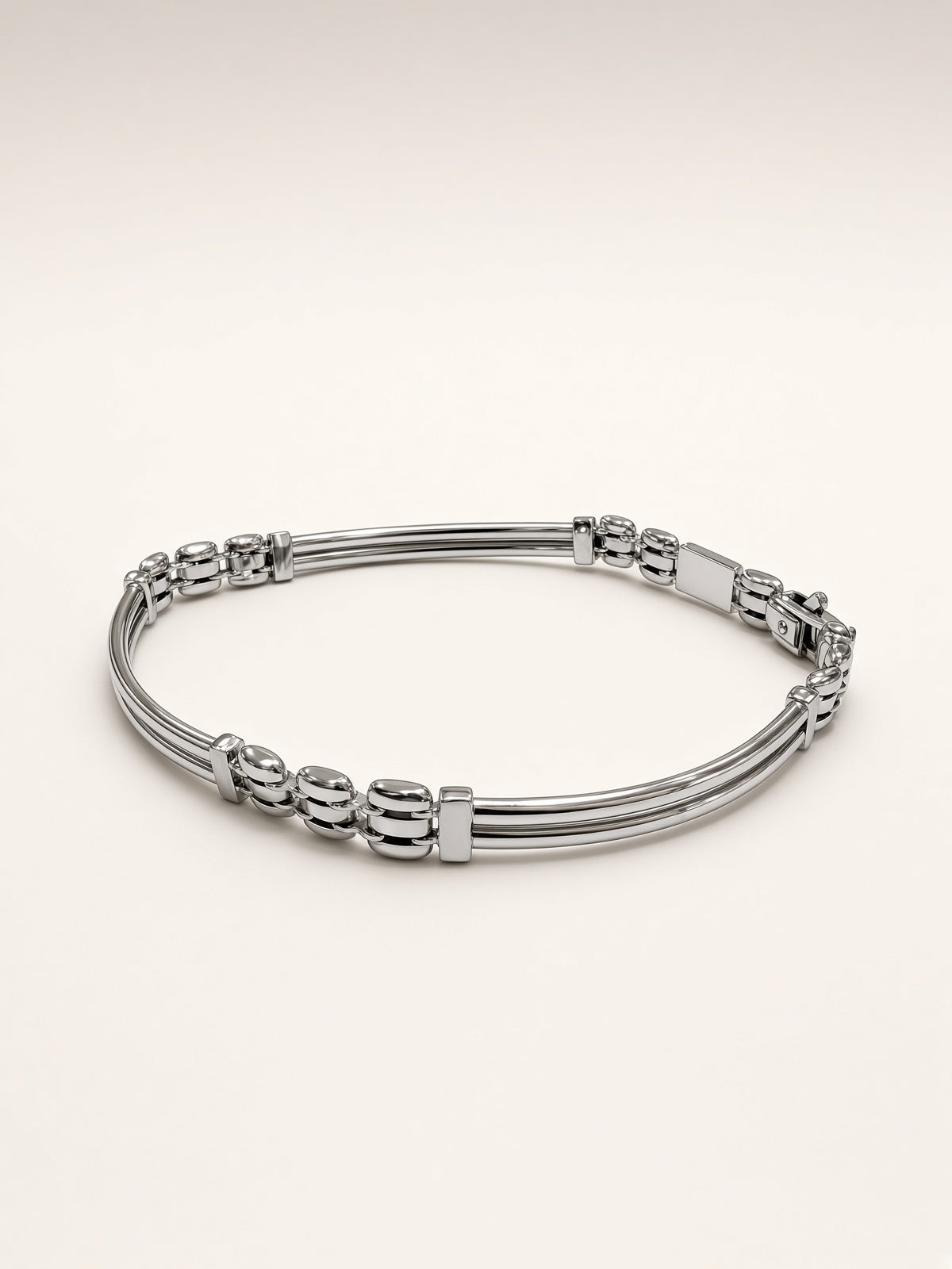 14KT White Gold Fancy Bracelet 4.2mm 8" – R169