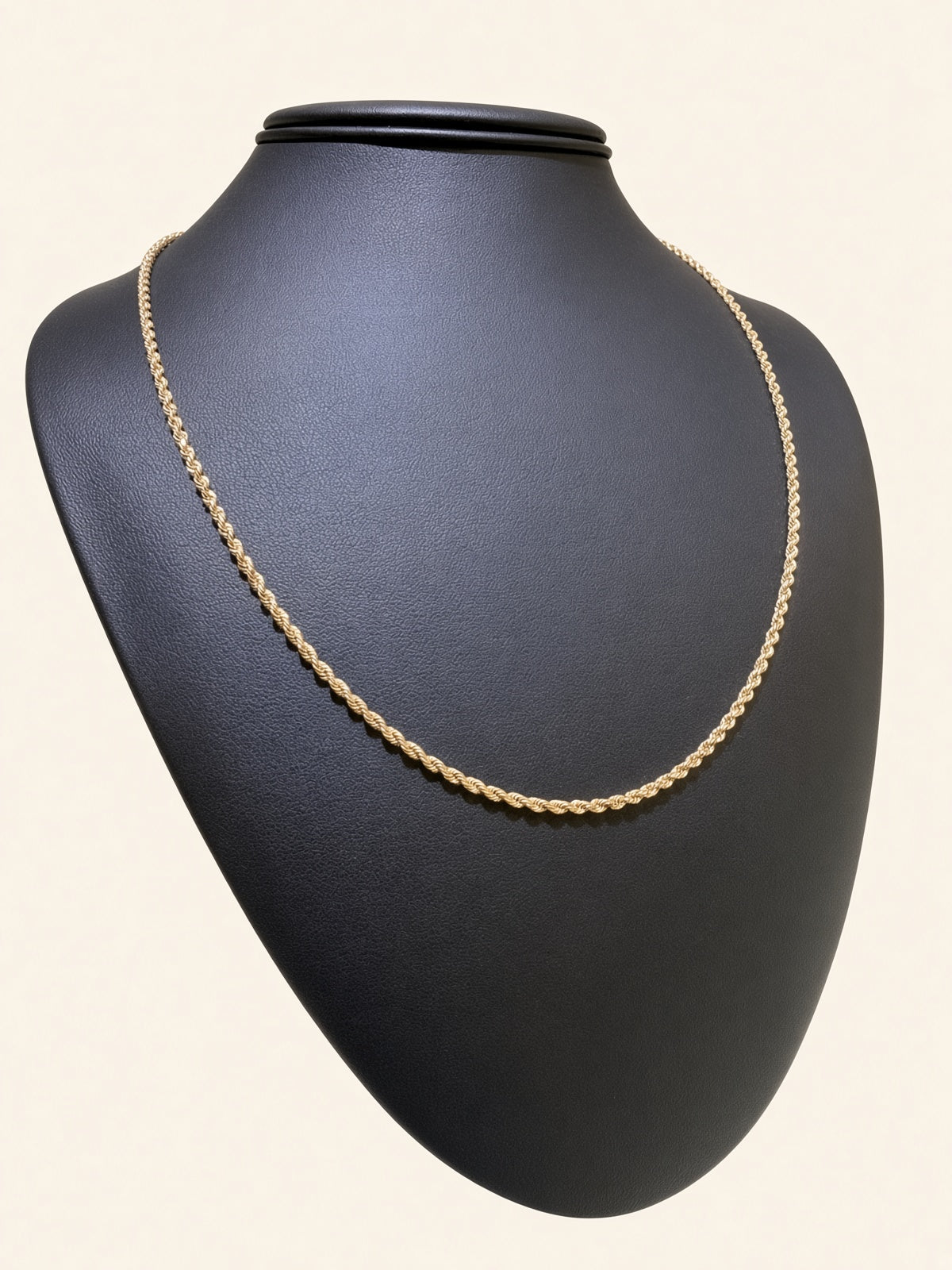 14K Yellow Gold Solid Rope Chain – 20" | 2.4mm | R1661
