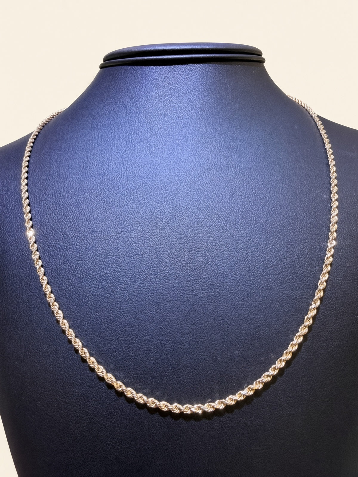14K Yellow Gold Solid Rope Chain – 20" | 2.4mm | R1661