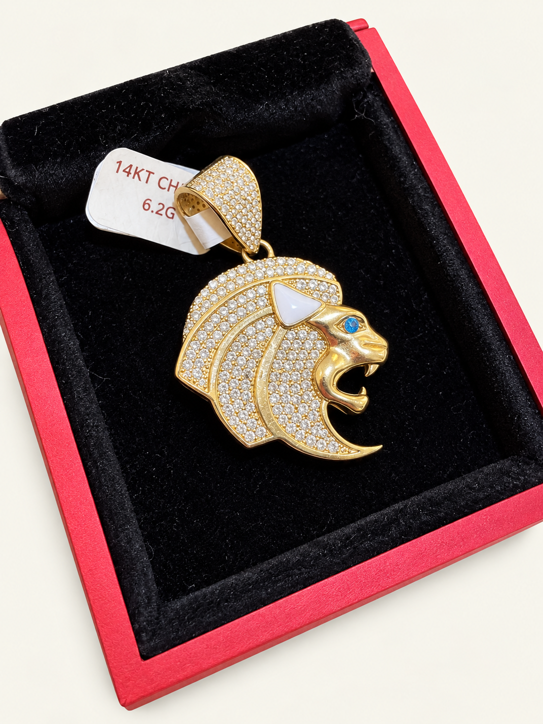 14KT Yellow Gold Lion Head Pendant – R829