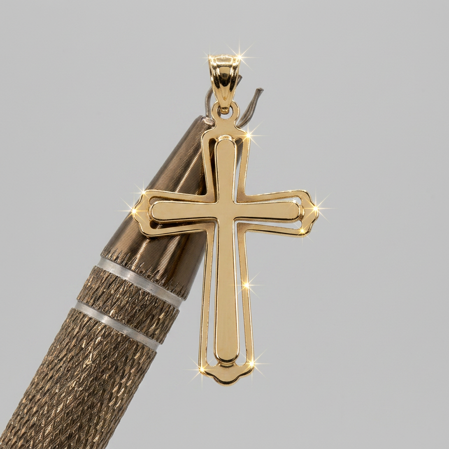 14KT Yellow Gold Cross Pendant – R801