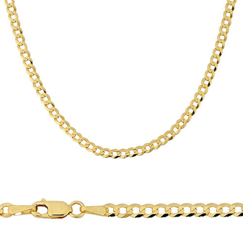 10KT Yellow Gold Hallow Curb Link Chain