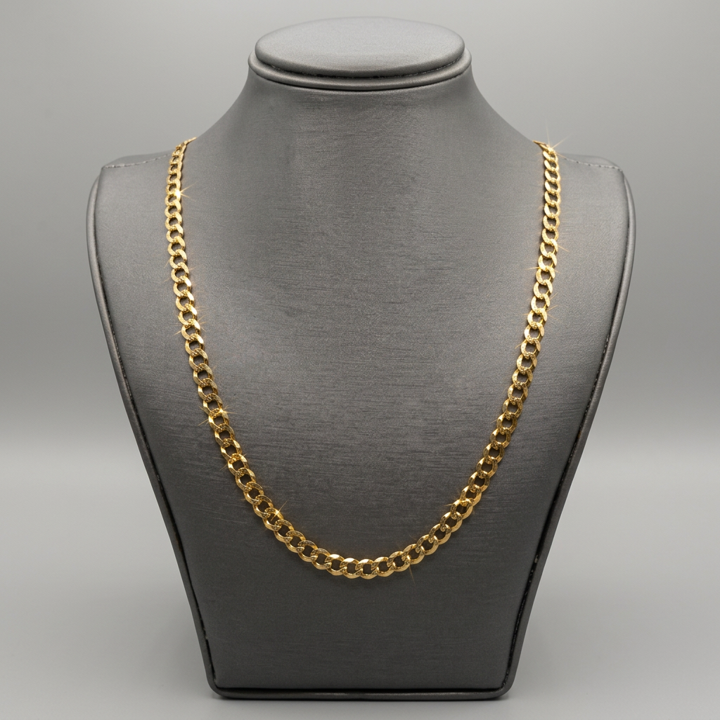 14KT CURB LINK CHAIN 4.75MM 18 INCHES