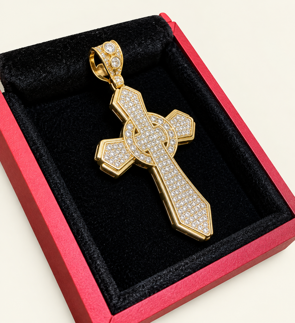 10K Yellow Gold Cross Pendant – R654