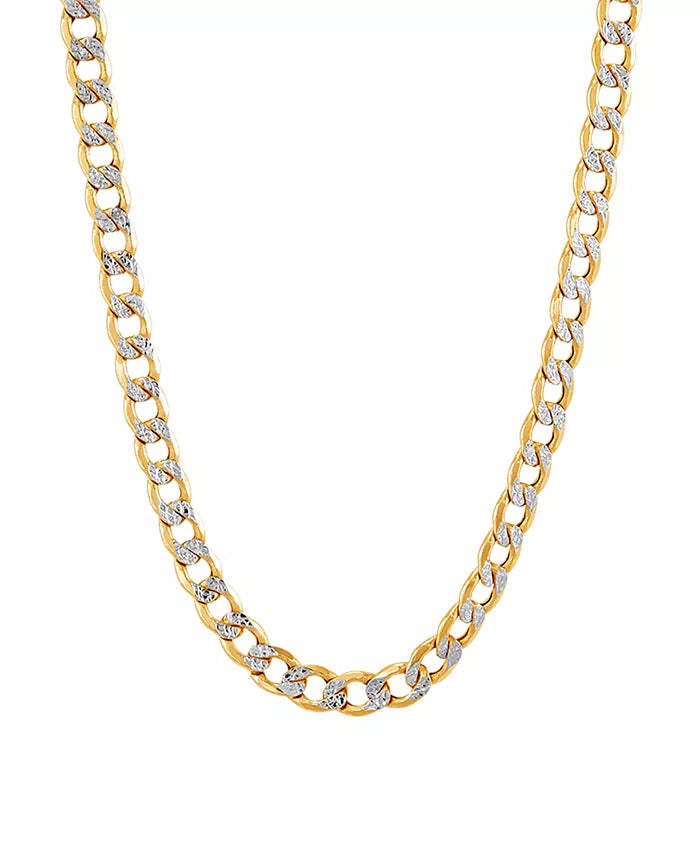 Diamond Cut Curb Chain in 10K Yellow Gold