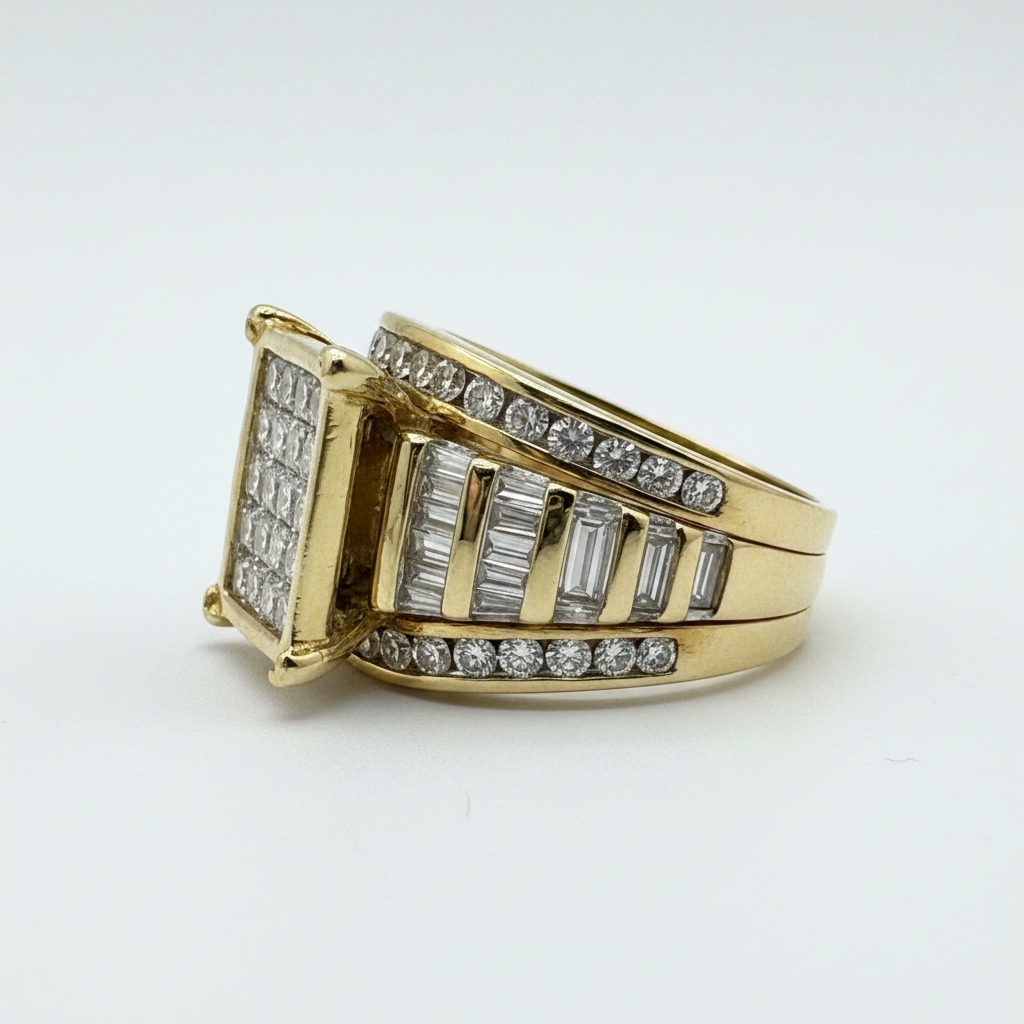 10K Yellow Gold Diamond Ring Size 7.5 – R1090