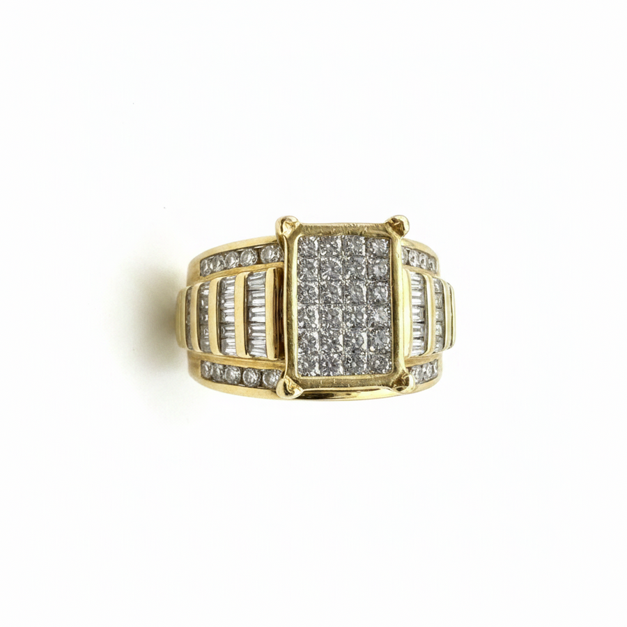 10K Yellow Gold Diamond Ring Size 7.5 – R1090