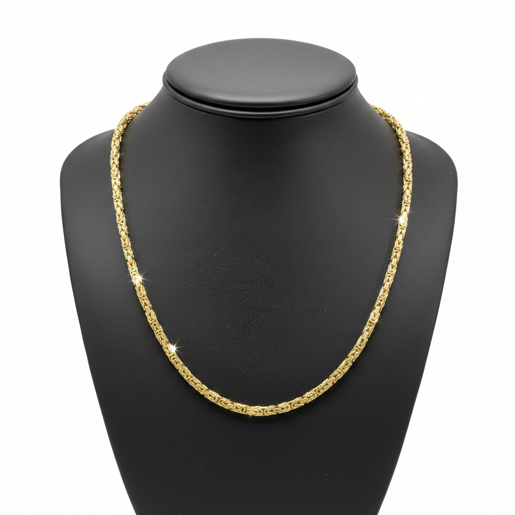 18K Yellow Gold Byzantine Chain 20" – R2288