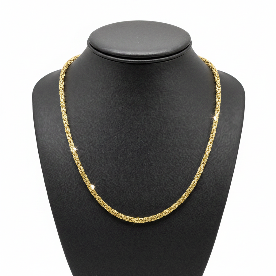 18K Yellow Gold Byzantine Chain 20" – R2288