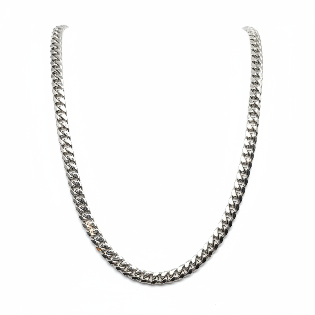 10KT White Gold Cuban Link Chain – 26” | 6mm
