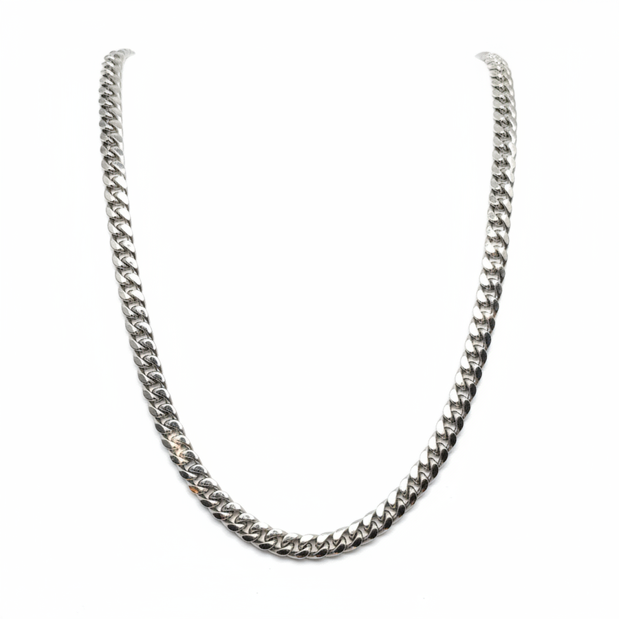 10KT White Gold Cuban Link Chain – 26” | 6mm