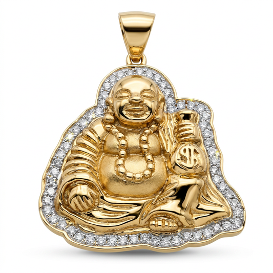 10KT DIAMOND $ BUDDHA PENDANT