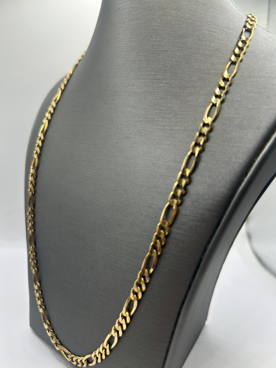 14KT Solid Figaro Link Chain 4.85mm 24inches
