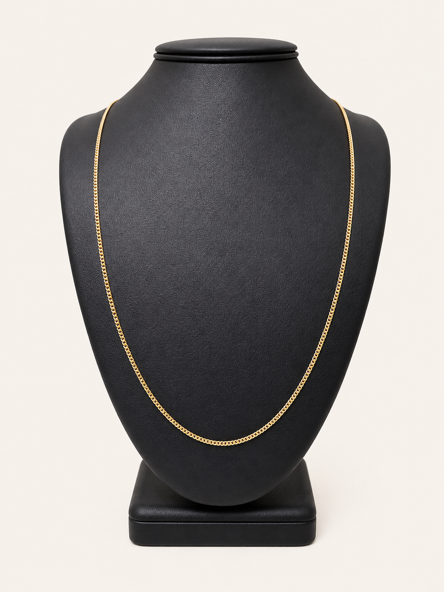 10K Yellow Gold Thin Cuban Link Chain – 24" | 2mm