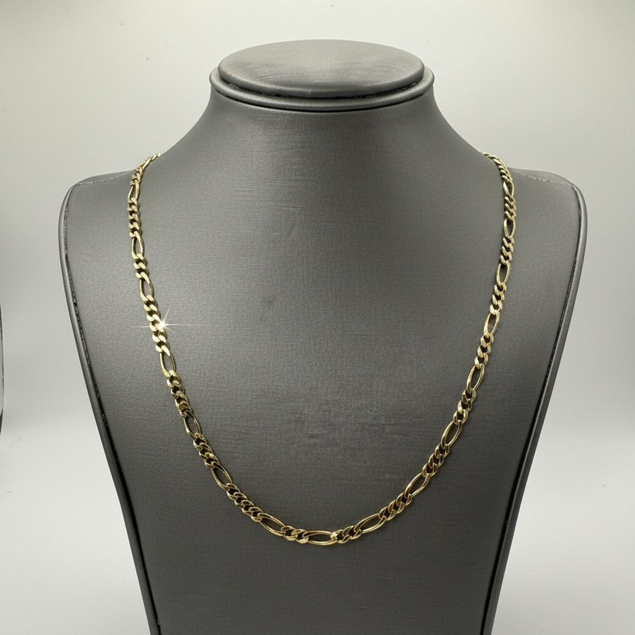 14K Gold Figaro Chain Necklace – 3.7mm 18 inch